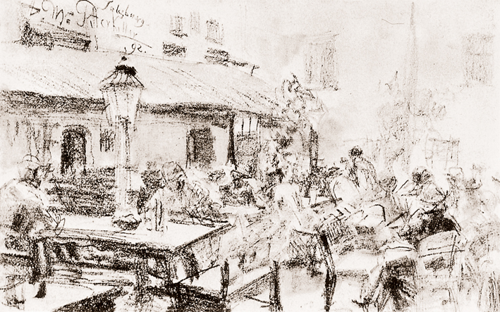  Adolpyh Von Menzel —— 萨尔茨堡的露天餐厅